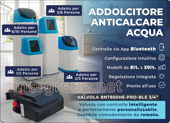 (Per mostrare i contenuti remoti di questo messaggio clicca su mostra immagini) Addolcitore acqua valvola automatica BNT850HE-PRO-BLE elettronica volume tempo Bluetooth