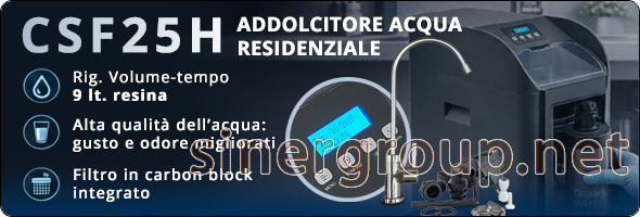 (Per mostrare i contenuti remoti di questo messaggio clicca su mostra immagini) CSF25H addolcitore acqua (Rig. Volume-tempo) 9 lt. resina con filtro integrato