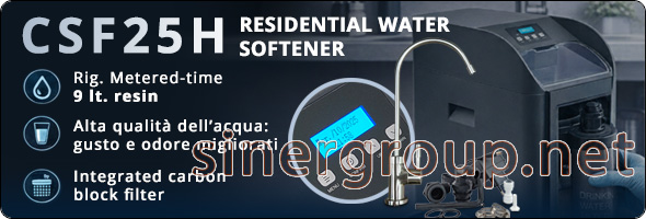 (Select show image to see the remote contents of this message) CSF25H water softener (Reg. Metered-Time) 9 lt. Resin with integrated filter