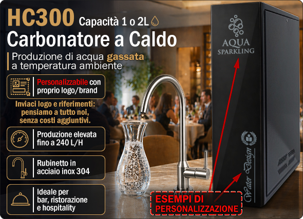 (Per mostrare i contenuti remoti di questo messaggio clicca su mostra immagini) Carbonatore a Caldo HC300 nero 1 o 2 lt