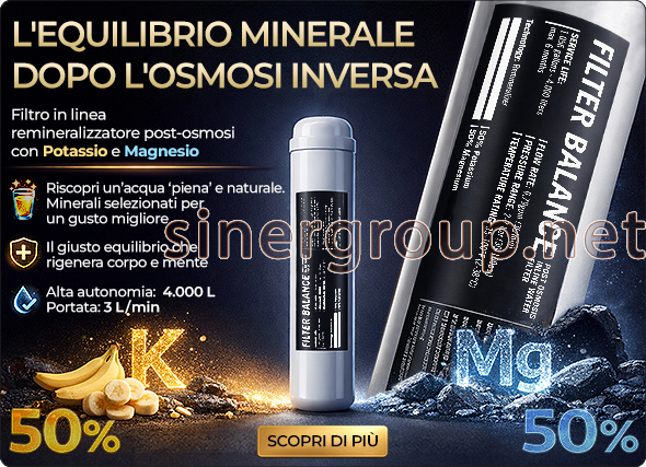 (Per mostrare i contenuti remoti di questo messaggio clicca su mostra immagini) Filtro in linea remineralizzatore post osmosi Potassio Magnesio 1/4 FPT 2,5x11