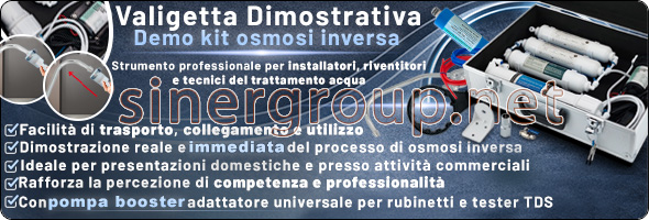(Per mostrare i contenuti remoti di questo messaggio clicca su mostra immagini) Valigetta Dimostrativa Demo Kit per Osmosi inversa con pompa booster